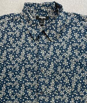 RSQ Shirt Mens Large‎ Floral 100% Cotton Short Sleeve Button Up